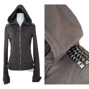 EXTREMELY RARE Vintage TWISTED HEART Studded Hoodie - Light Jacket